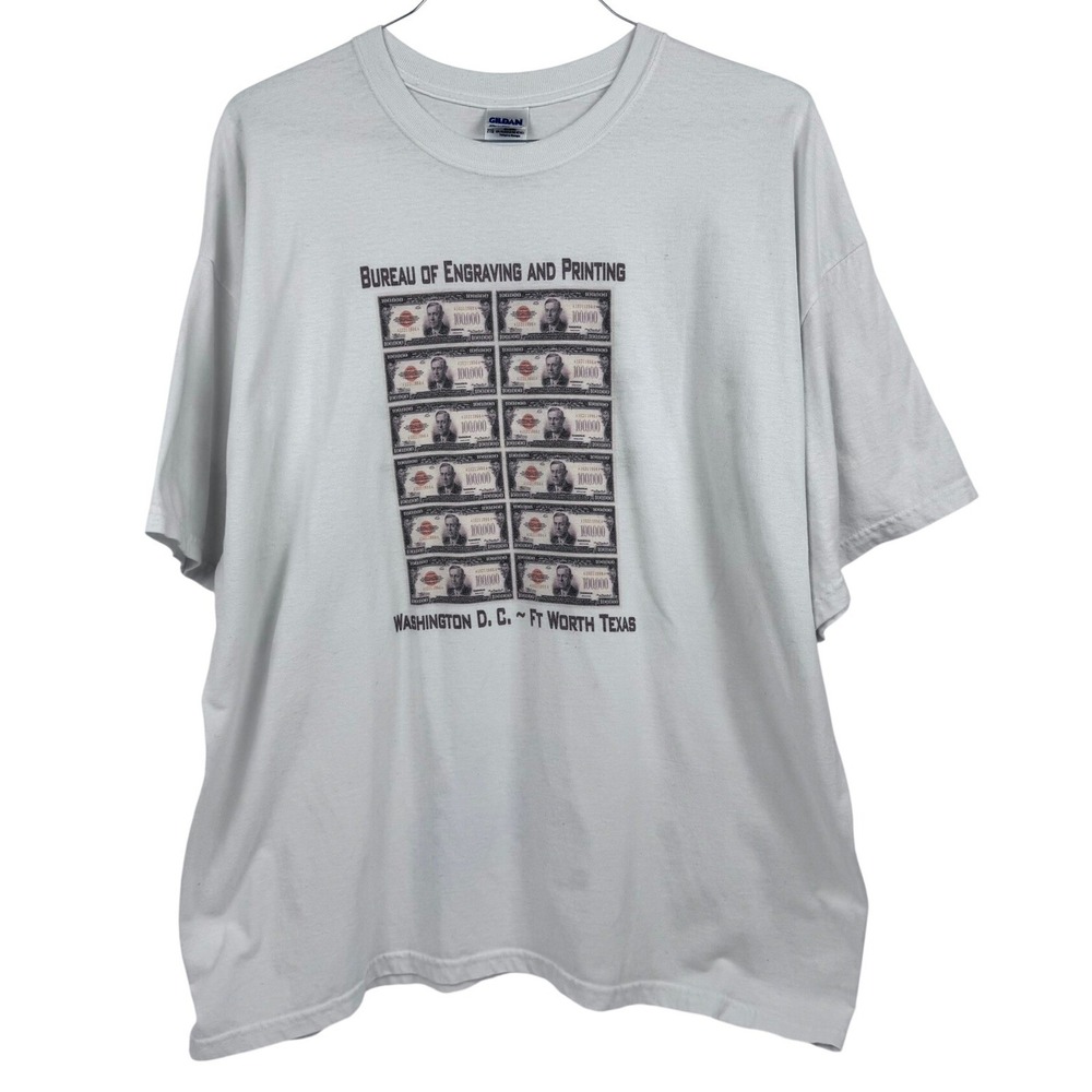 VTG Bureau of Engraving Printing Money Graphic T Shirt Indie Sleeze Men's‎ 2XL